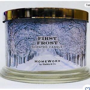 HomeWorx Harry Slatkin Candle FIRST FROST Large 4-Wick 18 oz BURNS 30-50 hours